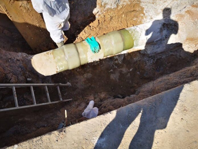 Concluyen las reparaciones de la red de impulsión del depósito de La Herradura