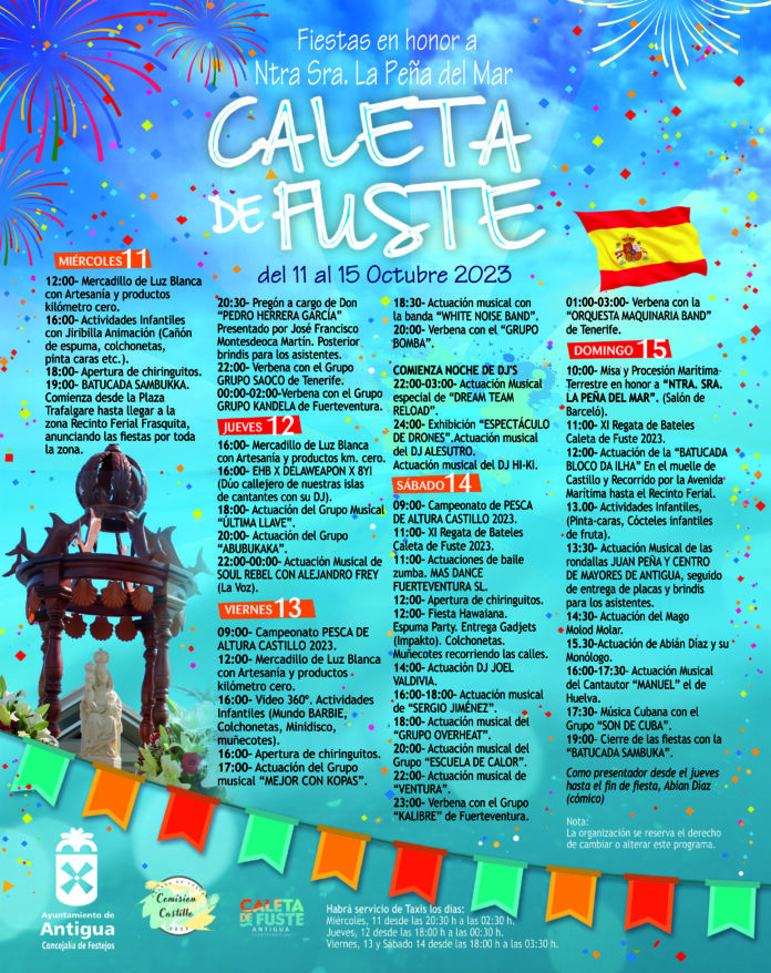 Comienzan las Fiestas de Caleta de Fuste en Honor a Nuestra Señora La Peña del Mar