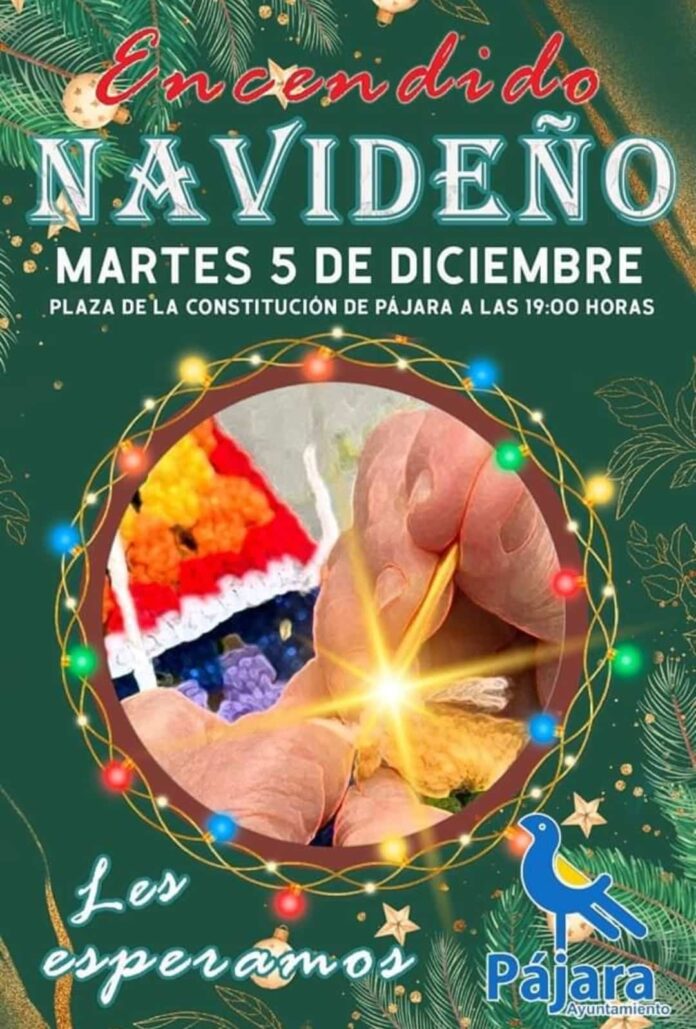 Pájara inaugura la Navidad con el encendido y la presentación del árbol de crochet más alto del mundo