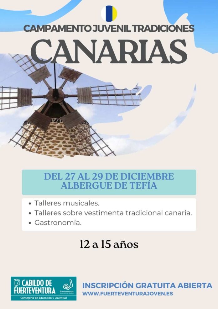 El Cabildo promueve el interés por la cultura canaria con un campamento juvenil del 27 al 29 de diciembre