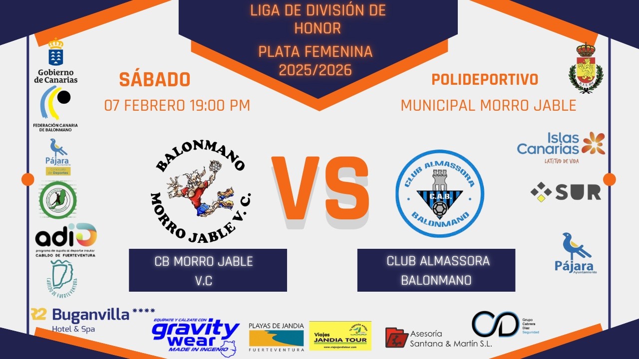 Balonmano CB Morro Jable Virgen del Carmen - Club Almasorra Balonmano 07/02/26