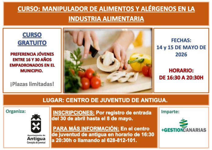 curso de manipulador de alimentos en Antigua